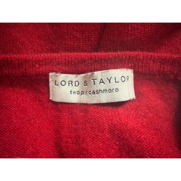 Lord & Taylor Red 100% 2-Ply Cashmere Short Sleeve Pullover Sweater Women's XS - Picture 6 of 8